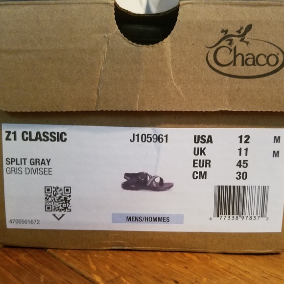 Nearly New Men\'s Chaco Classic Sandals Sz. 12 Split Gray
